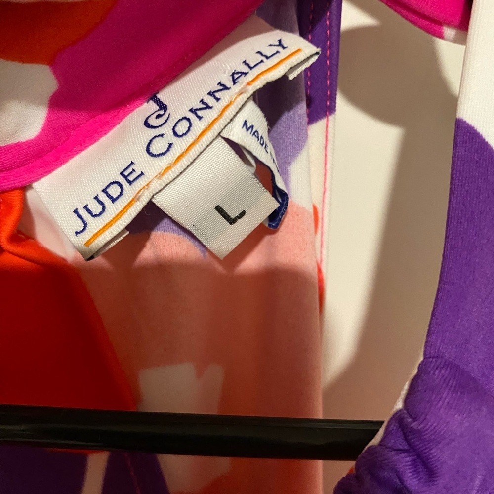 Jude Connally Bold Floral Dress in Orange, Fuchsia & Purple L - Picture 2 of 6
